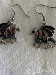 img 7 attached to Dinosaur Fantasy Dragon Enamel Alloy Earrings: Unique 🦕 Animal Jewelry for Women and Kids - Drop Dangle Style
