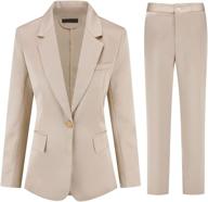 striped women's business suit set - casual blazer and pants for office work by yynuda logo