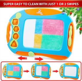 Chuchik Toys Magnetic Drawing Board for Kids and Toddlers. Large 15.7 inch Doodle Writing Pad Comes with A 4-Color Travel Size