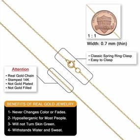 img 3 attached to 14K Yellow Gold Rope Chain Necklace For Women 0.7Mm, 0.9Mm, 1Mm, 1.3Mm Or 1.5 Mm Pendant