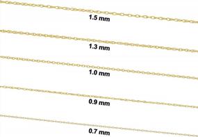 img 2 attached to 14K Желтоватый Золотой Ожерелье из Восточной Цепочки для женщин 0,7 мм, 0,9 мм, 1 мм, 1,3 мм или 1,5 мм Подвеска