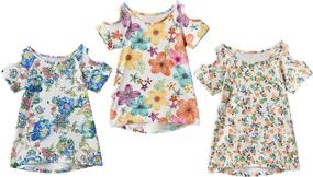 img 4 attached to IRELIA Girls Sleeve Shirts Shoulder Girls' Clothing ~ Tops, Tees & Blouses