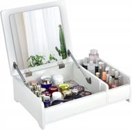 upgrade your vanity game with charmaid 24inch countertop vanity - flip top mirror and 2-compartment organizer! logo