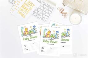 img 2 attached to 🦕 Inkdotpot 30 Dinosaur Baby Shower Invitation Cards - Jungle Animals Fill-in-the-Blank Invites