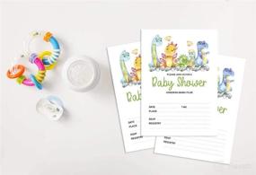 img 1 attached to 🦕 Inkdotpot 30 Dinosaur Baby Shower Invitation Cards - Jungle Animals Fill-in-the-Blank Invites