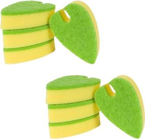 img 4 attached to 🍃 Efficient Odor Resistant Quick-Dry Sponge with Faucet Hanging, Leaf Design - 8 Pack by Evriholder