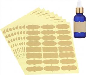img 4 attached to Маленькие самоклеящиеся крафт-этикетки для бутылок, банок и пищевых контейнеров с эфирными маслами — 192 шт.