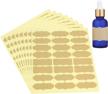 small self adhesive kraft label stickers for essential oil bottles, jars, food containers - 192 pcs by wisdompro logo