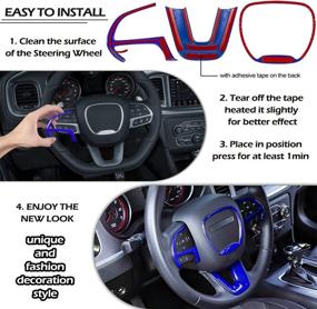 img 1 attached to LAIKOU ABS Steering Wheel Cover Trim Interior Accessories for Dodge Challenger Charger, Durango, and Jeep Grand Cherokee SRT8 - 4PCs, Blue (2014-2021)