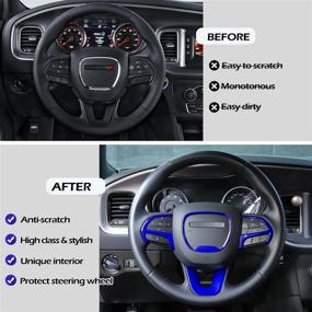 img 2 attached to LAIKOU ABS Steering Wheel Cover Trim Interior Accessories for Dodge Challenger Charger, Durango, and Jeep Grand Cherokee SRT8 - 4PCs, Blue (2014-2021)