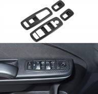 voodonala window lift switch trim for 2011-2019 dodge charger durango, for 2010-2017 ram, abs carbon fiber 4pcs logo
