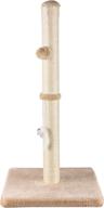 meowhomm 32'' tall cat scratching post with hanging ball - durable indoor cat scratcher with sisal rope logo