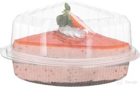 img 2 attached to Hedume 50 Pack Hinged Plastic Pie, Cake Slice, Cheesecake Container (7x5.5x3.5), BPA-Free Clear Individual Cake Box for Small Pies and Cakes, Wedding, Party