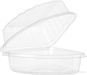 img 1 attached to Hedume 50 Pack Hinged Plastic Pie, Cake Slice, Cheesecake Container (7x5.5x3.5), BPA-Free Clear Individual Cake Box for Small Pies and Cakes, Wedding, Party