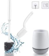 🚽 beckyre silicone toilet brush with ventilated drying holder and 2 cleaning brushes - floor standing and wall mounted toilet bowl brush set with anti-slip grip handle - punch free installation логотип