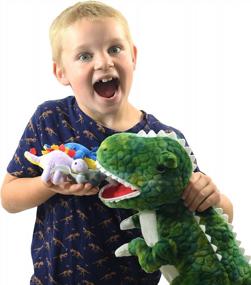 img 2 attached to DreamsBe Plush T-Rex Stuffed Animal With Zippered Pocket And 5 Little Dinosaurs - Dinosaur Gift For Boys & Girls, Ideal For Boys Ages 3-9 Years Old
