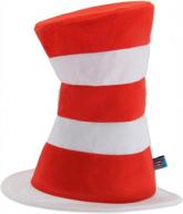 cat in the hat plush costume with red and white striped hat inspired by dr. seuss логотип