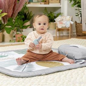 img 2 attached to Ingenuity Sprout Spot Baby Milestone Tummy Time Activity Mat and Play Gym for Unisex, Suitable for Ages 0+ Months, Measures 40 x 40 Inches