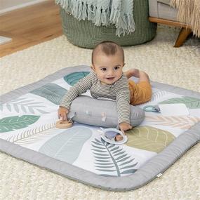 img 1 attached to Ingenuity Sprout Spot Baby Milestone Tummy Time Activity Mat and Play Gym for Unisex, Suitable for Ages 0+ Months, Measures 40 x 40 Inches