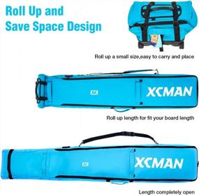 img 2 attached to Сумка XCMAN Padded Snowboard Bag с колесами, замком и регулируемой длиной 63-78 дюймов - идеально подходит для дорожных поездок и путешествий на самолете