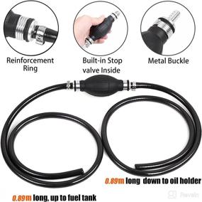 img 2 attached to 🚤 BARTOO Marine Fuel Line Assembly - 5/16in Nylon Braided Hose with Primer Bulb for Outboard Boat Motor, RVs, Tractors, Caravans - 6FT