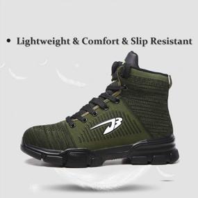img 3 attached to Lightweight Steel Toe Work Boots For Men And Women - Slip Resistant Industrial Construction And Winter Safety Shoes By ORISATCO