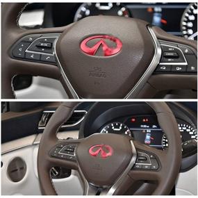 img 2 attached to 🔴 Enhance Your Infiniti's Interior: Red Steering Wheel Decorative Emblem Sticker - High-Quality Car Accessories