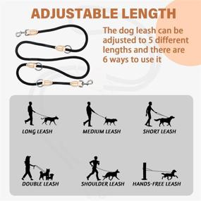 img 2 attached to 🐾 Hands-Free Nylon Dog Rope Leash: 7ft Adjustable and Strong Slip Training Leash for Dogs - No Tangle Dual Leash with 360° Swivel Design