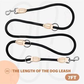 img 3 attached to 🐾 Hands-Free Nylon Dog Rope Leash: 7ft Adjustable and Strong Slip Training Leash for Dogs - No Tangle Dual Leash with 360° Swivel Design