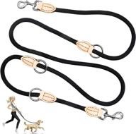 🐾 hands-free nylon dog rope leash: 7ft adjustable and strong slip training leash for dogs - no tangle dual leash with 360° swivel design logo