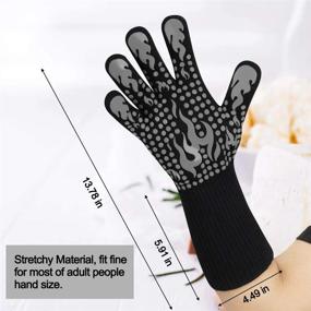 img 2 attached to High-Temperature Resistant Gloves With Non-Slip Silicone Grip, Perfect For BBQ, Baking, And Cooking - Comsmart Kitchen Gloves