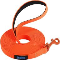 🐶 vivifying waterproof dog leash: 20ft durable pvc long line lead for dogs – ideal for recall training, swimming, and beach activities (orange) logo