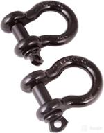 🔗 rugged ridge 11235.06 d-ring shackle kit: 1 inch black steel pair - high-strength towing accessory for off-road & recovery needs logo