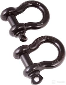 img 1 attached to 🔗 Rugged Ridge 11235.06 D-Ring Shackle Kit: 1 inch Black Steel Pair - High-Strength Towing Accessory for Off-Road & Recovery Needs