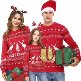 img 4 attached to Get Into The Festive Spirit With Aiboria'S Matching Family Ugly Christmas Sweater Collection For Women, Men, Boys And Girls