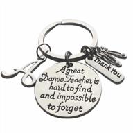 personalized dance teacher keychain - dance jewelry - gift for dance instructors, great dance teacher is hard to find but impossible to forget logo