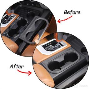 img 3 attached to 🔥 Enhance Your Toyota Tundra's Interior with CHEAYAR ABS Plastic Cup Holder Trim Sticker | Matte Blackout | Car Accessories 2014-2021