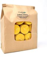 discover the sublime fragrance of lemon verbena with our 50 pack scented soy tealights logo