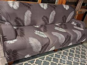 img 7 attached to Защитите и придайте стильный вид своему двухместному дивану с чехлом для дивана Lamberia с ромбовидным принтом и бесплатными наволочками