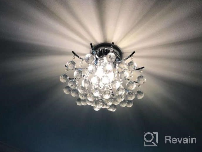 img 1 attached to Saint Mossi Chandelier Modern K9 Crystal Chandelier Light, Flush Mount Light Ceiling Chandelier Light Fixture For Dining Room Bathroom Bedroom Livingroom, 3-Light review by Ricky Lahoti