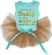 celebrate the bond between father and pet with petitebella's i love my daddy dress in aqua/gold - small logo