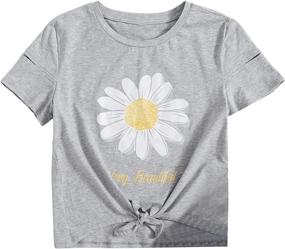 img 4 attached to Romwe Casual Butterfly Sleeve 11 12Y Girls' Clothing : Tops, Tees & Blouses