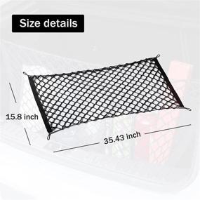 img 2 attached to 📦 Amiss Heavy Duty Cargo Net Stretchable: Adjustable Trunk Storage Net for SUVs, Cars, and Trucks (35.4x15.8 Inch) - Reliable Car Interior Accessories