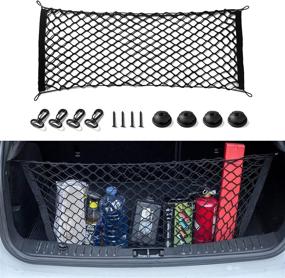 img 3 attached to 📦 Amiss Heavy Duty Cargo Net Stretchable: Adjustable Trunk Storage Net for SUVs, Cars, and Trucks (35.4x15.8 Inch) - Reliable Car Interior Accessories