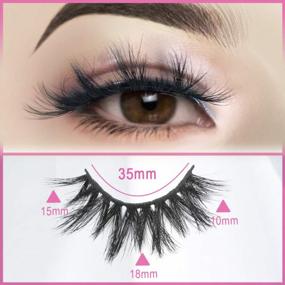 img 3 attached to 18Mm SWINGINGHAIR Mink Lashes False Eyelashes 3D Siberian Natural Daily Type Full Strips Hand Made Fake Fluffy Real 1 Pair