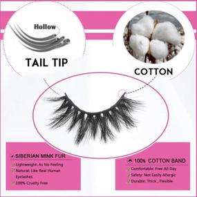 img 2 attached to 18Mm SWINGINGHAIR Mink Lashes False Eyelashes 3D Siberian Natural Daily Type Full Strips Hand Made Fake Fluffy Real 1 Pair