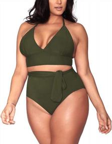 img 4 attached to Flaunt Your Curves With Sovoyontee'S Tummy-Control Plus Size Swimsuit