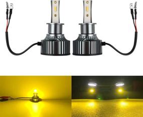 img 4 attached to 🔦 1797 LED H3 Yellow Gold Fog Lights Bulbs – 3000K Color for Cars Trucks DRL - Pack of 2