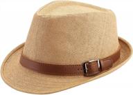 stylish straw fedora hat - perfect for men and women - short brim sun protection logo