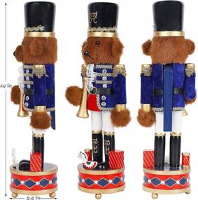 img 2 attached to Get Into The Holiday Spirit With Joliyoou'S Wooden Nutcracker Bear Trumpeter With Music Box - Perfect For Christmas Decor!